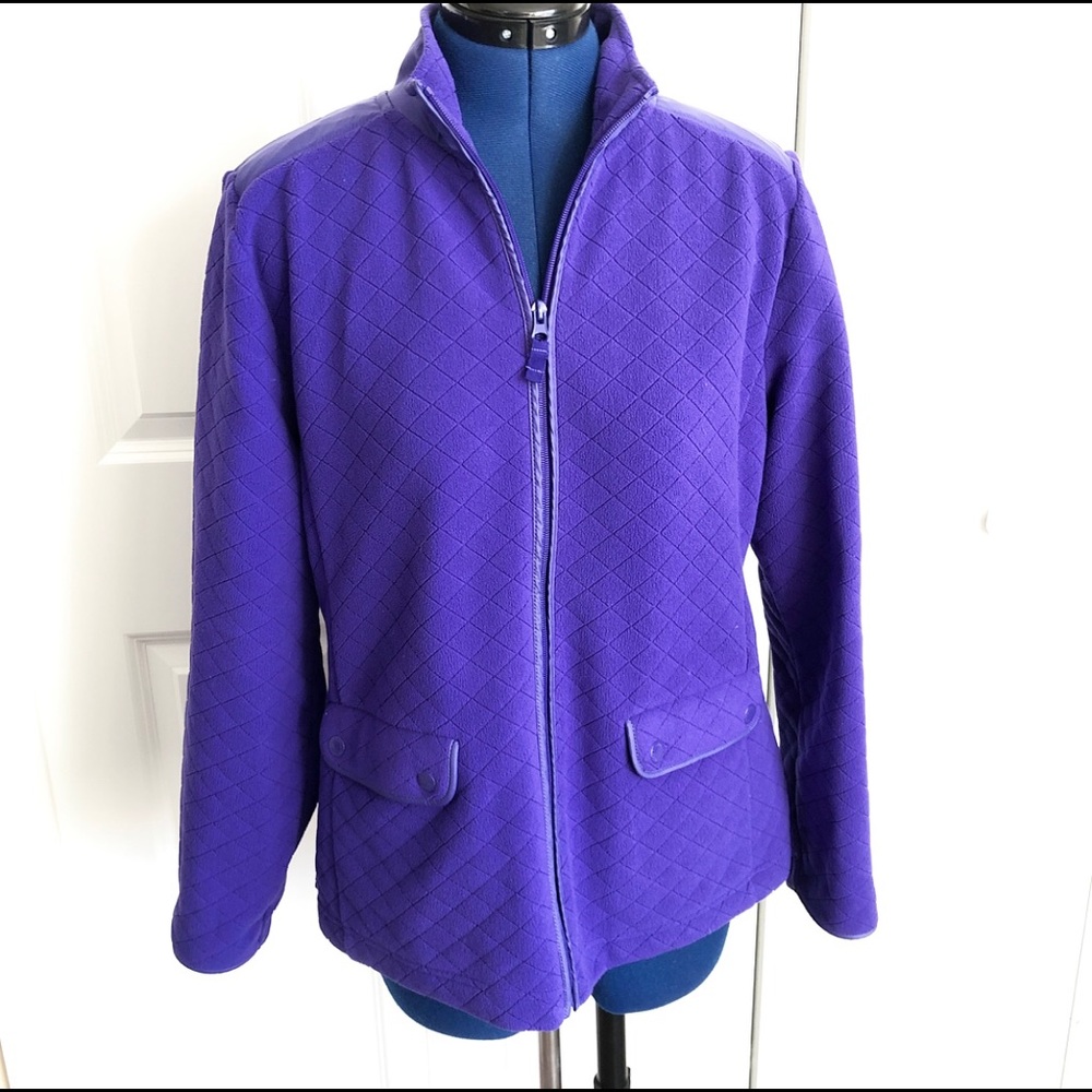 Talbots Purple Quilted Pattern Jacket